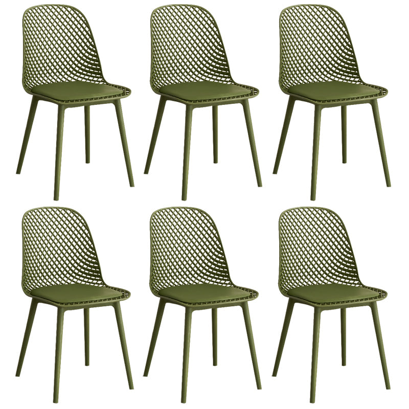 Modern Dining Chairs Armless Dining Chair with Plastic Legs for Kitchen