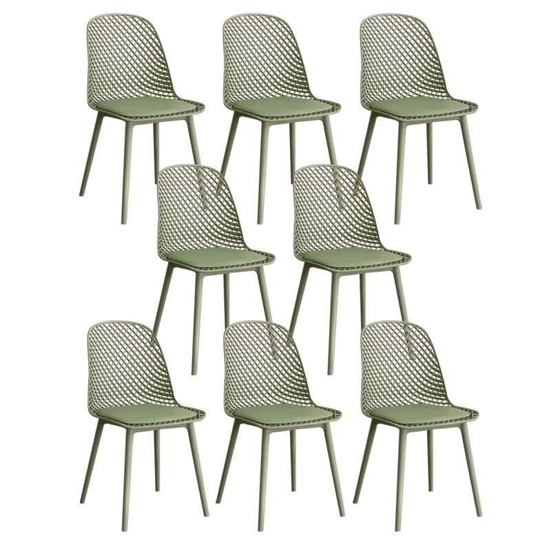 Modern Dining Chairs Armless Dining Chair with Plastic Legs for Kitchen