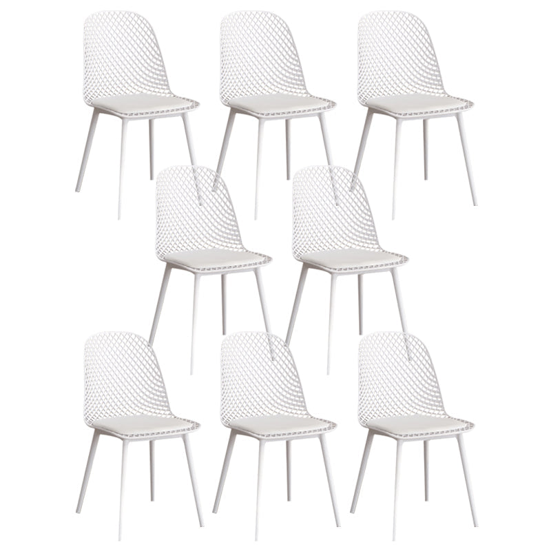 Modern Dining Chairs Armless Dining Chair with Plastic Legs for Kitchen