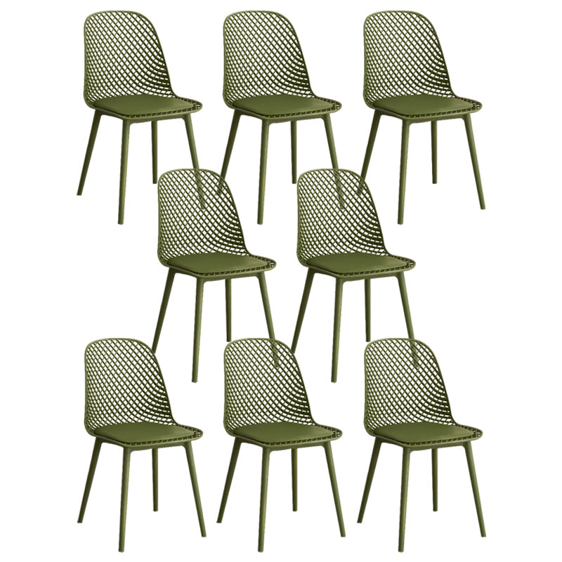 Modern Dining Chairs Armless Dining Chair with Plastic Legs for Kitchen