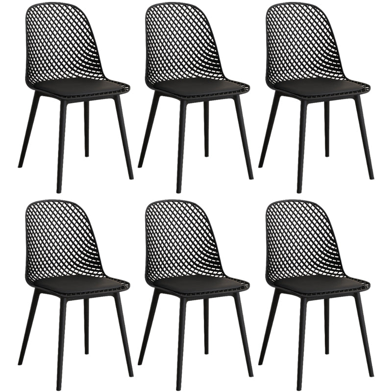Modern Dining Chairs Armless Dining Chair with Plastic Legs for Kitchen