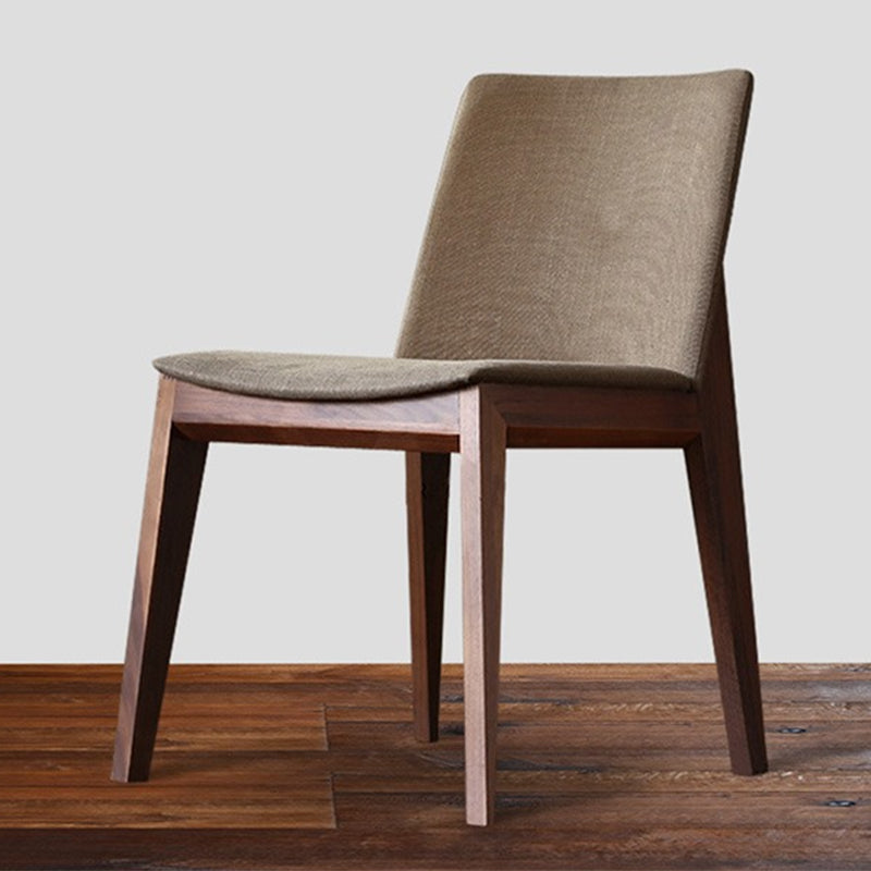 Solid Wood Armless Dining Chairs Upholstered Dining Accent Chair Walnut 1 Piece Clearhalo 'Dining Chairs' 'Dining Tables & Seating' 'dining_chair' 'furn' 'furn_dining_chair' 'Furniture' 'Kitchen & Dining Furniture' 5971558