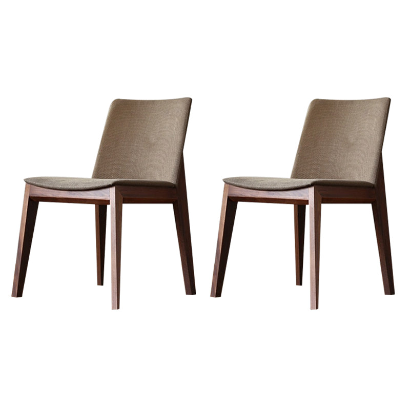 Solid Wood Armless Dining Chairs Upholstered Dining Accent Chair Walnut 2 Piece Set Clearhalo 'Dining Chairs' 'Dining Tables & Seating' 'dining_chair' 'furn' 'furn_dining_chair' 'Furniture' 'Kitchen & Dining Furniture' 5971560