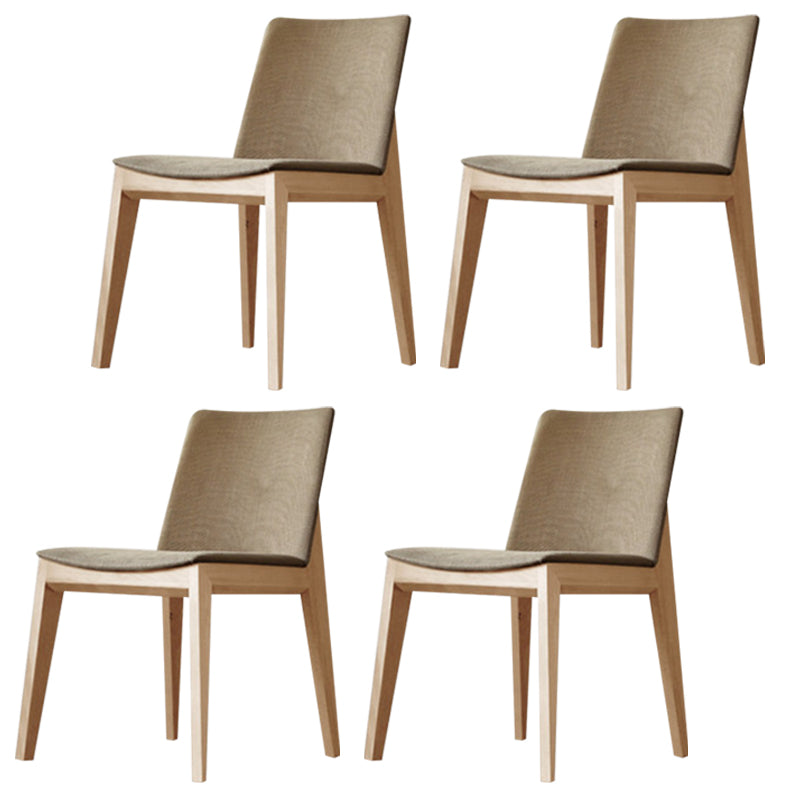 Solid Wood Armless Dining Chairs Upholstered Dining Accent Chair Wood 4 Piece Set Clearhalo 'Dining Chairs' 'Dining Tables & Seating' 'dining_chair' 'furn' 'furn_dining_chair' 'Furniture' 'Kitchen & Dining Furniture' 5971564