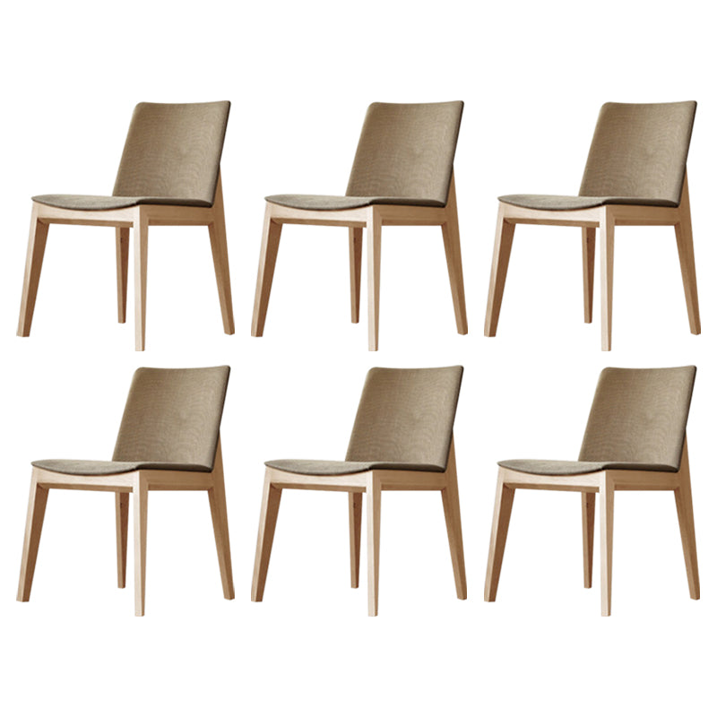 Solid Wood Armless Dining Chairs Upholstered Dining Accent Chair Wood 6 Piece Set Clearhalo 'Dining Chairs' 'Dining Tables & Seating' 'dining_chair' 'furn' 'furn_dining_chair' 'Furniture' 'Kitchen & Dining Furniture' 5971569