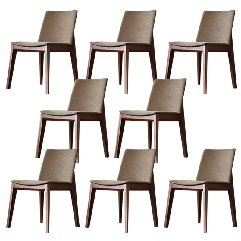 Solid Wood Armless Dining Chairs Upholstered Dining Accent Chair Walnut 8 Piece Set Clearhalo 'Dining Chairs' 'Dining Tables & Seating' 'dining_chair' 'furn' 'furn_dining_chair' 'Furniture' 'Kitchen & Dining Furniture' 5971571