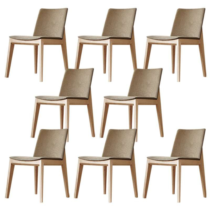 Solid Wood Armless Dining Chairs Upholstered Dining Accent Chair Wood 8 Piece Set Clearhalo 'Dining Chairs' 'Dining Tables & Seating' 'dining_chair' 'furn' 'furn_dining_chair' 'Furniture' 'Kitchen & Dining Furniture' 5971572
