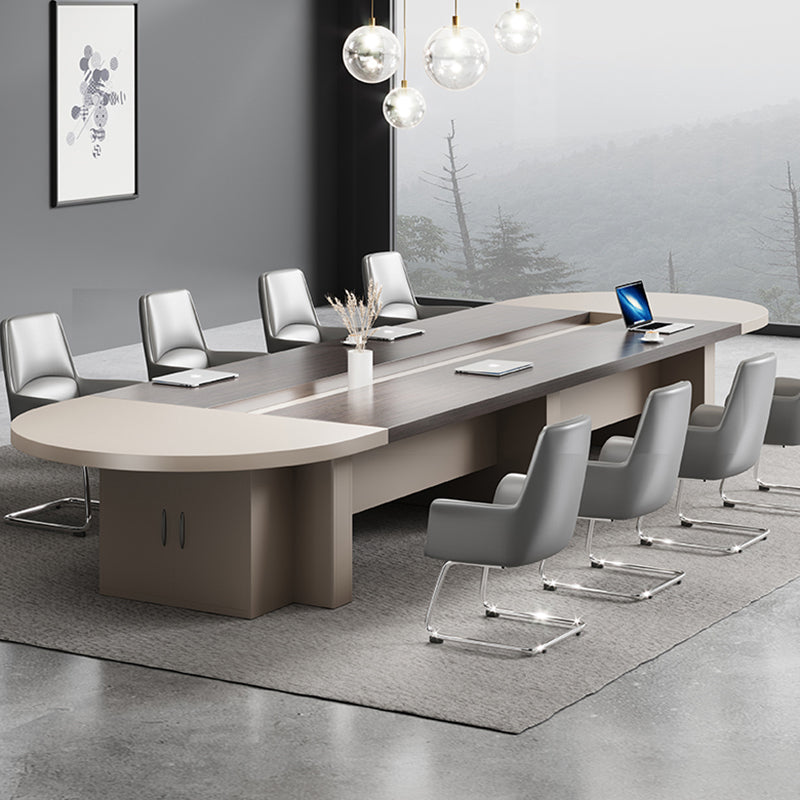 Contemporary Executive Desk Office Oval Executive Desk with Hutch Clearhalo 'furn' 'furn_office_desk' 'Furniture' 'Office Desks' 'Office Furniture' 'office_desk' 5971599