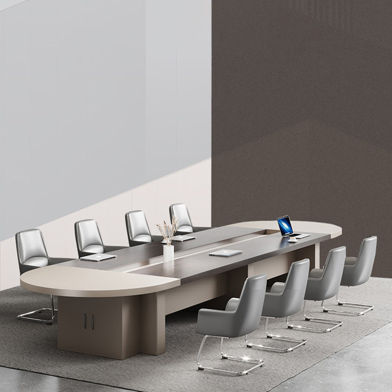 Contemporary Executive Desk Office Oval Executive Desk with Hutch Clearhalo 'furn' 'furn_office_desk' 'Furniture' 'Office Desks' 'Office Furniture' 'office_desk' 5971606