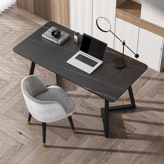 Escritorio de escritura rectangular industrial escritorio de oficina en casa con patas de madera