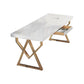 Trestle Glam Office Desk Rectangular White and Gold Writing Desk for Bedroom