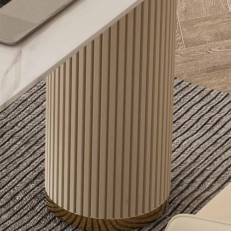 Distano da ufficio glam con 3 cassetti di stoccaggio scrivania beige