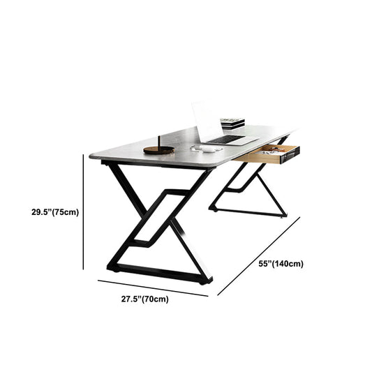 Industrial Stone Sled Writing Desk Rectangular Office Desk for Home Clearhalo 'furn' 'furn_office_desk' 'Furniture' 'Office Desks' 'Office Furniture' 'office_desk' 5971813