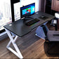 Ergonomic Trestle Gaming Desk Modern Computer Desk for Dormitory White-Black Clearhalo 'furn' 'furn_office_desk' 'Furniture' 'Office Desks' 'Office Furniture' 'office_desk' 5971834