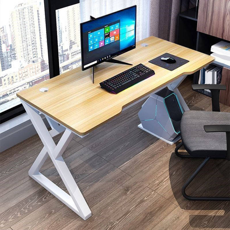 Ergonomic Trestle Gaming Desk Modern Computer Desk for Dormitory Natural Clearhalo 'furn' 'furn_office_desk' 'Furniture' 'Office Desks' 'Office Furniture' 'office_desk' 5971836