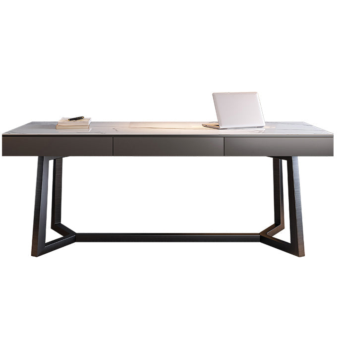 Home Industrial Rectangular Writing Desk Office Desk con patas de metal
