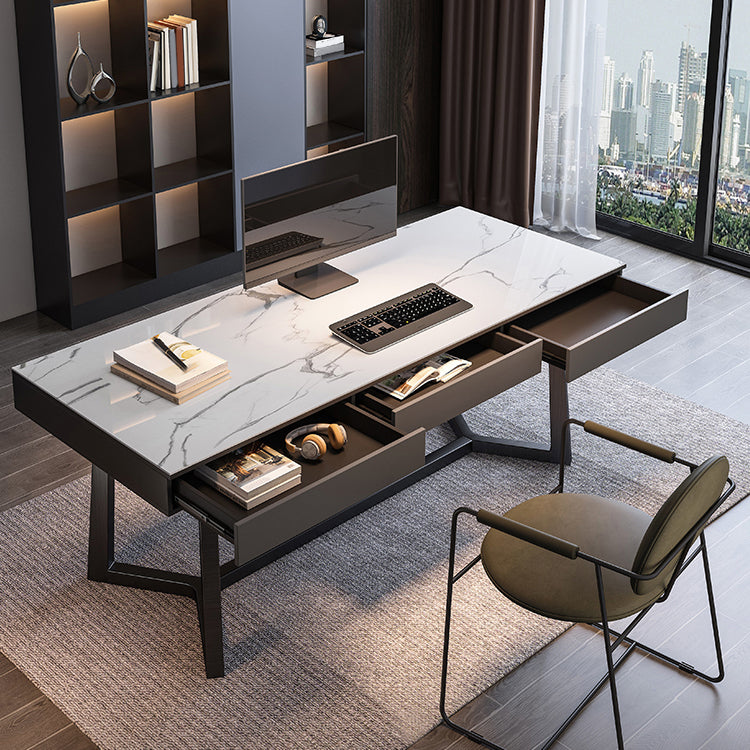 Home Industrial Rectangular Writing Desk Office Desk con patas de metal