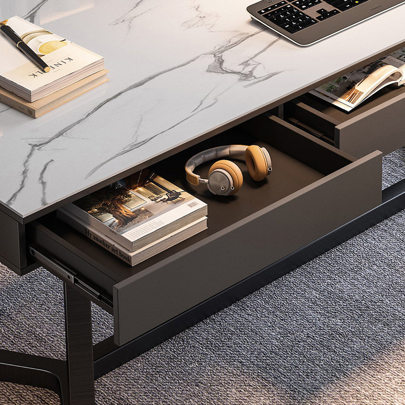 Home Industrial Rectangular Writing Desk Office Desk con patas de metal