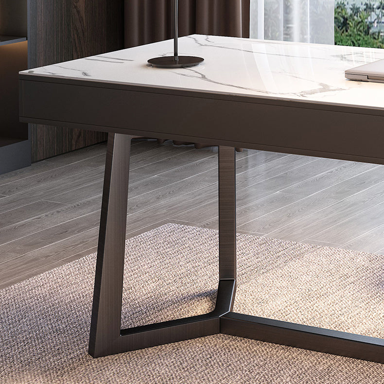 Home Industrial Rectangular Writing Desk Office Desk con patas de metal