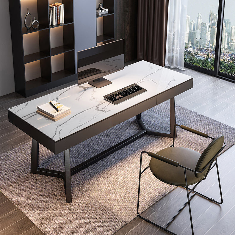 Home Industrial Rectangular Writing Desk Office Desk con patas de metal