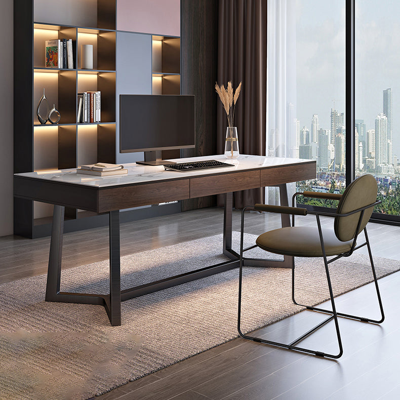 Home Industrial Rectangular Writing Desk Office Desk con patas de metal