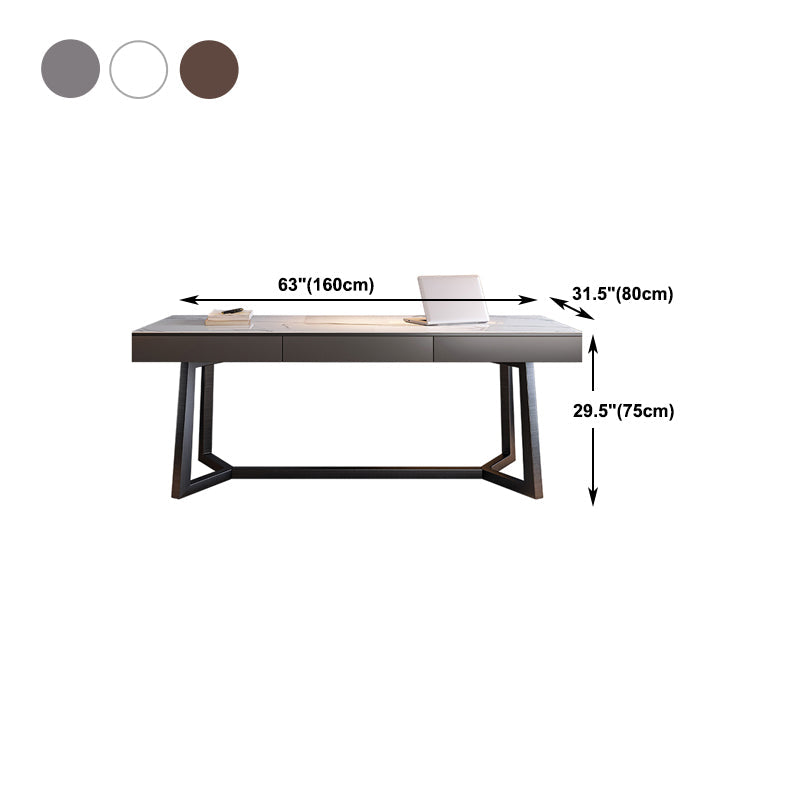 Home Industrial Rectangular Writing Desk Office Desk con patas de metal