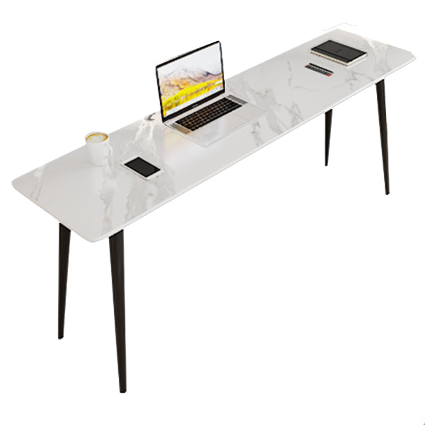 Industrial Rectangular Writing Desk Home Stone Office Desk with Metal Legs 78.7"L x 23.6"W x 29.5"H Clearhalo 'furn' 'furn_office_desk' 'Furniture' 'Office Desks' 'Office Furniture' 'office_desk' 5971903
