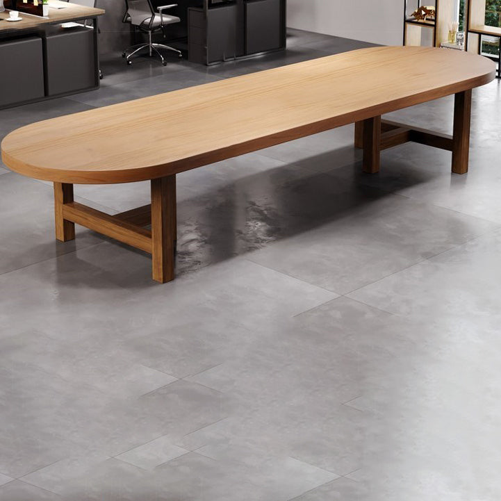 Industrial Rectangular Office Desk Solid Wood H-Shape Writing Desk Clearhalo 'furn' 'furn_office_desk' 'Furniture' 'Office Desks' 'Office Furniture' 'office_desk' 5971929