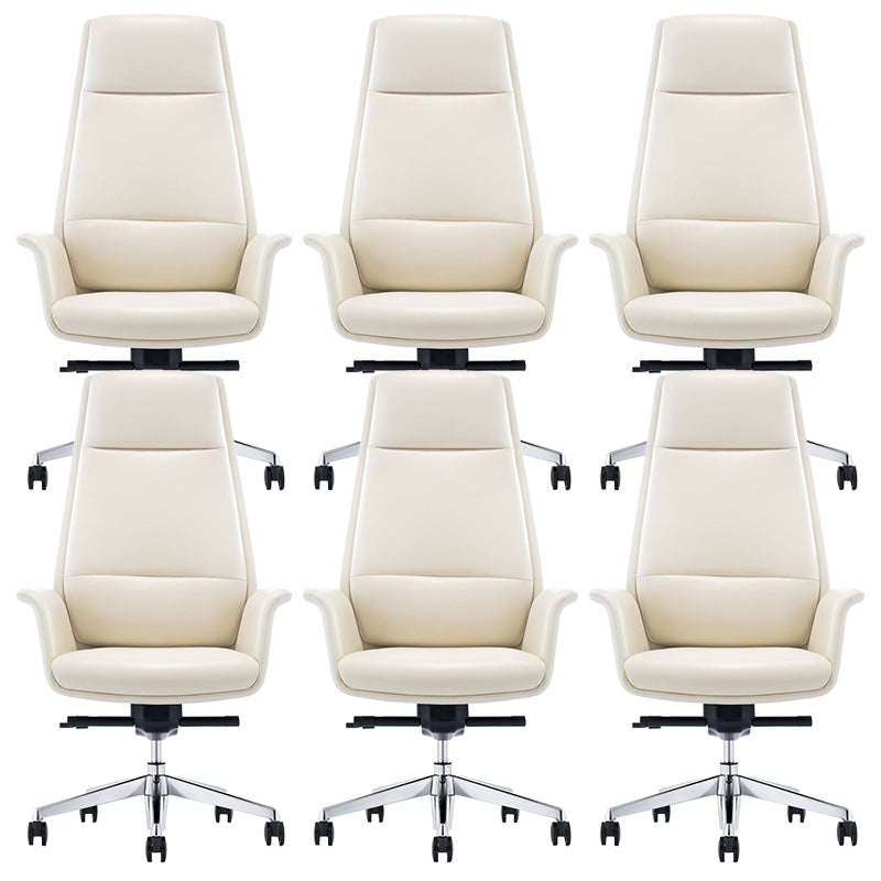 Contemporary Adjustable Seat Height Chair Conference Swivel Chair 6 Piece Set With Headrest Clearhalo 'furn' 'furn_office_chair' 'Furniture' 'Office Chairs' 'Office Furniture' 'office_chair' 5972024