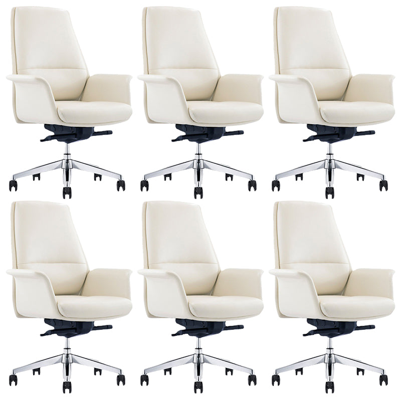 Contemporary Adjustable Seat Height Chair Conference Swivel Chair 6 Piece Set Without Headrest Clearhalo 'furn' 'furn_office_chair' 'Furniture' 'Office Chairs' 'Office Furniture' 'office_chair' 5972033
