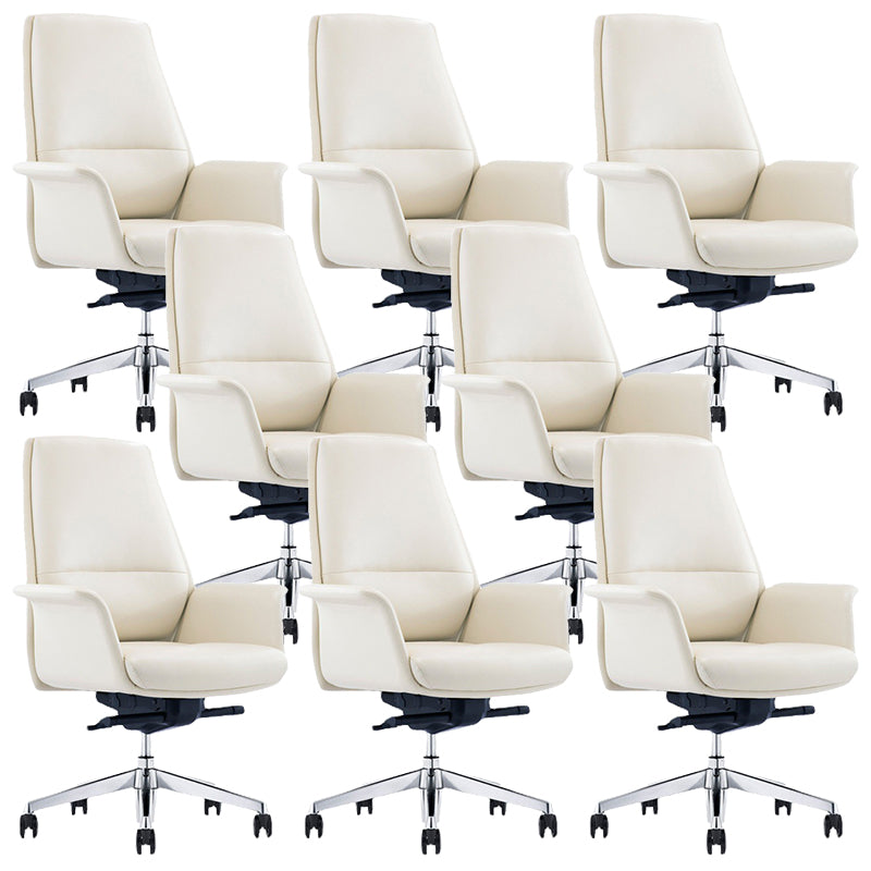 Contemporary Adjustable Seat Height Chair Conference Swivel Chair 8 Piece Set Without Headrest Clearhalo 'furn' 'furn_office_chair' 'Furniture' 'Office Chairs' 'Office Furniture' 'office_chair' 5972034