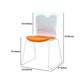 Contemporary White Frame Chair No Wheels Armless Mid Back Conference Chair