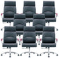 Contemporary Arm Chair Fixed Arms Blue Faux Leather Office Chair Casters 8 Piece Set With Headrest Clearhalo 'furn' 'furn_office_chair' 'Furniture' 'Office Chairs' 'Office Furniture' 'office_chair' 5972123