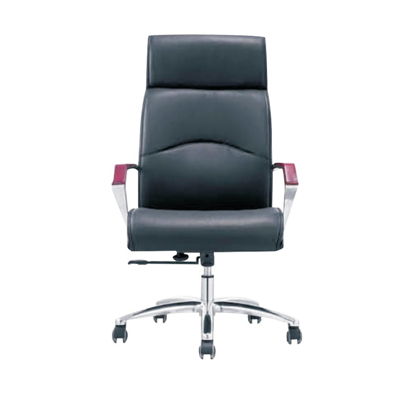 Contemporary Arm Chair Fixed Arms Blue Faux Leather Office Chair Clearhalo 'furn' 'furn_office_chair' 'Furniture' 'Office Chairs' 'Office Furniture' 'office_chair' 5972125
