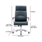 Contemporary Arm Chair Fixed Arms Blue Faux Leather Office Chair Clearhalo 'furn' 'furn_office_chair' 'Furniture' 'Office Chairs' 'Office Furniture' 'office_chair' 5972137