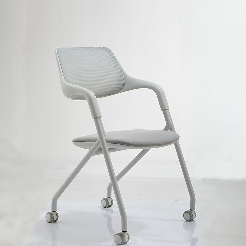 Contemporary Fixed Arms Swivel Chair Gray Cushion Conference Chair 1 Piece Clearhalo 'furn' 'furn_office_chair' 'Furniture' 'Office Chairs' 'Office Furniture' 'office_chair' 5972140
