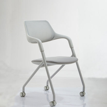 Contemporary Fixed Arms Swivel Chair Gray Cushion Conference Chair 1 Piece Clearhalo 'furn' 'furn_office_chair' 'Furniture' 'Office Chairs' 'Office Furniture' 'office_chair' 5972140
