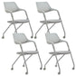 Contemporary Fixed Arms Swivel Chair Gray Cushion Conference Chair 4 Piece Set Clearhalo 'furn' 'furn_office_chair' 'Furniture' 'Office Chairs' 'Office Furniture' 'office_chair' 5972142
