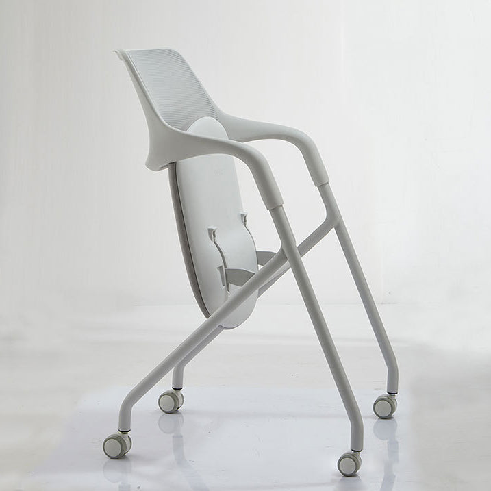 Contemporary Fixed Arms Swivel Chair Gray Cushion Conference Chair Clearhalo 'furn' 'furn_office_chair' 'Furniture' 'Office Chairs' 'Office Furniture' 'office_chair' 5972143