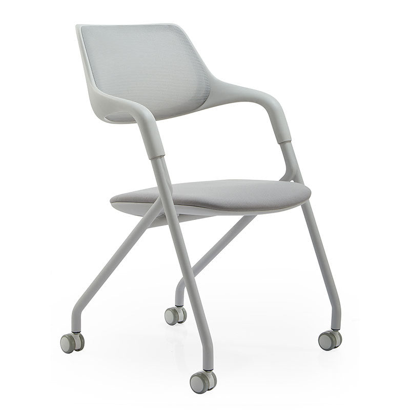 Contemporary Fixed Arms Swivel Chair Gray Cushion Conference Chair Clearhalo 'furn' 'furn_office_chair' 'Furniture' 'Office Chairs' 'Office Furniture' 'office_chair' 5972155