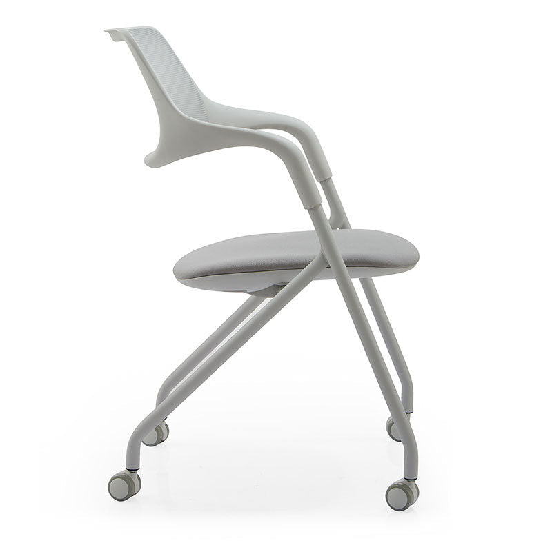 Contemporary Fixed Arms Swivel Chair Gray Cushion Conference Chair Clearhalo 'furn' 'furn_office_chair' 'Furniture' 'Office Chairs' 'Office Furniture' 'office_chair' 5972156