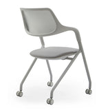 現代的な固定腕のスイベルチェアグレークッションカンファレンスチェア