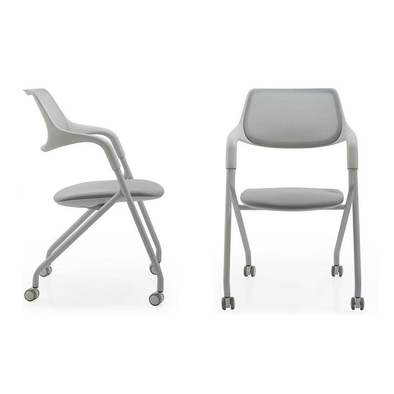 Contemporary Fixed Arms Swivel Chair Gray Cushion Conference Chair Clearhalo 'furn' 'furn_office_chair' 'Furniture' 'Office Chairs' 'Office Furniture' 'office_chair' 5972158