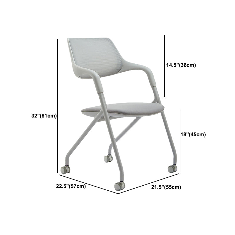 Contemporary Fixed Arms Swivel Chair Gray Cushion Conference Chair Clearhalo 'furn' 'furn_office_chair' 'Furniture' 'Office Chairs' 'Office Furniture' 'office_chair' 5972159