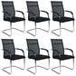 Modern Arms Included Chair Mid-Back Metal Base Chair in Black/Brown 6 Piece Set Black Clearhalo 'furn' 'furn_office_chair' 'Furniture' 'Office Chairs' 'Office Furniture' 'office_chair' 5972164