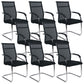 Modern Arms Included Chair Mid-Back Metal Base Chair in Black/Brown 8 Piece Set Black Clearhalo 'furn' 'furn_office_chair' 'Furniture' 'Office Chairs' 'Office Furniture' 'office_chair' 5972166