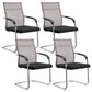 Modern Arms Included Chair Mid-Back Metal Base Chair in Black/Brown 4 Piece Set Brown Clearhalo 'furn' 'furn_office_chair' 'Furniture' 'Office Chairs' 'Office Furniture' 'office_chair' 5972170