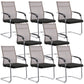 Modern Arms Included Chair Mid-Back Metal Base Chair in Black/Brown 8 Piece Set Brown Clearhalo 'furn' 'furn_office_chair' 'Furniture' 'Office Chairs' 'Office Furniture' 'office_chair' 5972172