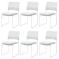 Contemporary No Wheels Conference Chair Plastic Back Armless Office Chair
