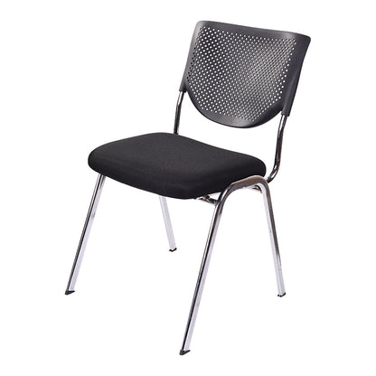 Armless Mid Back Vinyl Office Chair Modern Black Back Conference Chair Without Writing Pad 1 Piece Four Legs Clearhalo 'furn' 'furn_office_chair' 'Furniture' 'Office Chairs' 'Office Furniture' 'office_chair' 5972209
